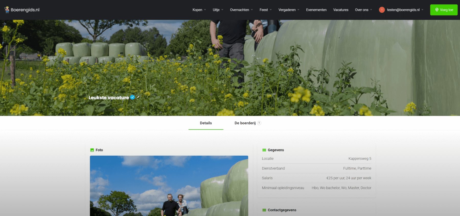 Vacature toevoegen boerengids