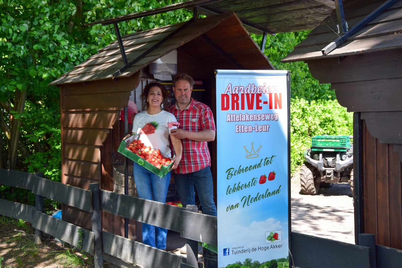 Aardbeien Drive-In hoge akker